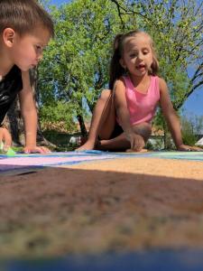 Sidewalk COVID chalk art...